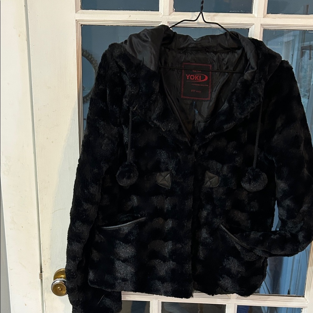 F11. Yoki Women's Black Teddy Jacket